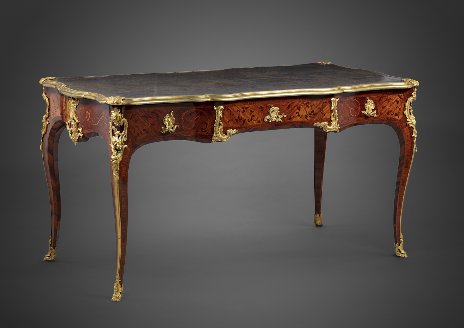 Bureau plat en marqueterie de bois - Galerie Kugel