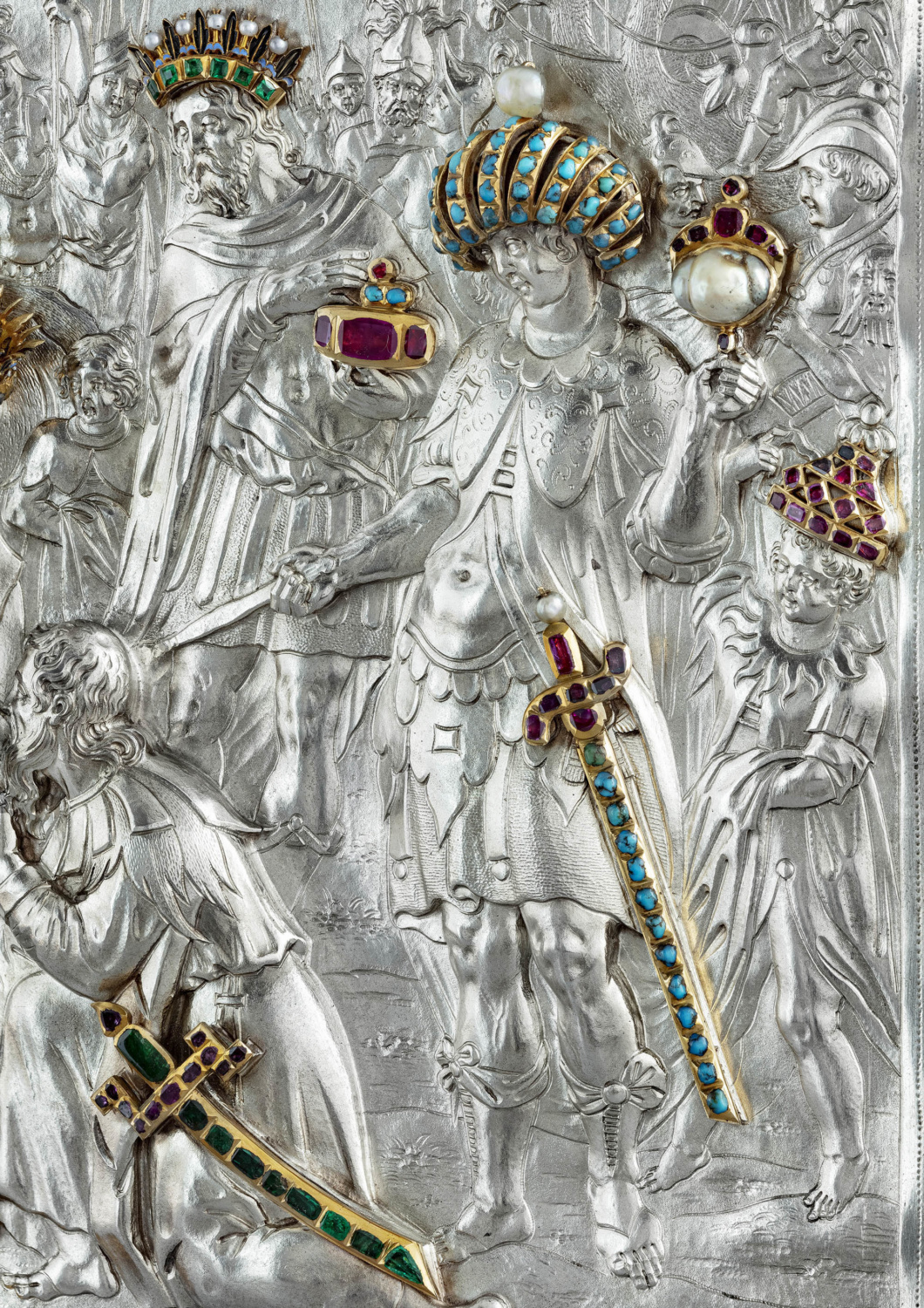 Silver relief enhanced with gemstones - Galerie Kugel
