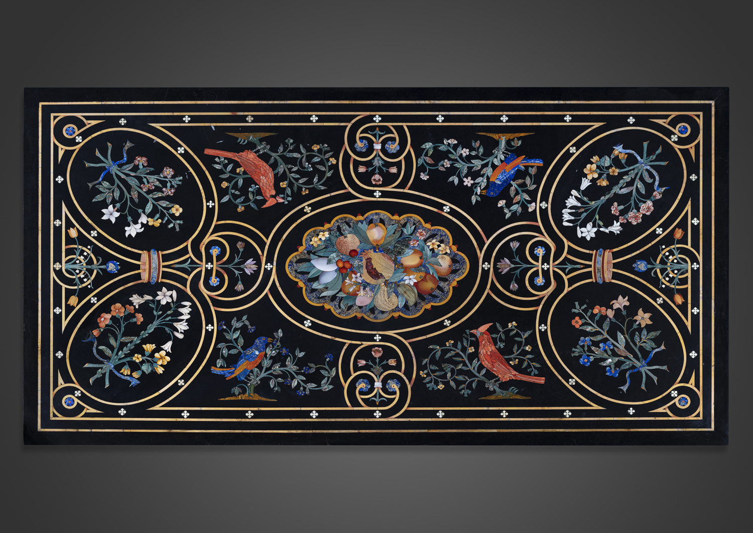 A large pietra dura table top - Galerie Kugel