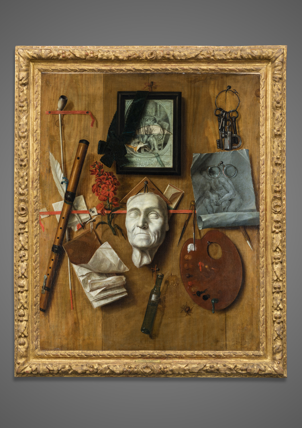 Trompe l'oeil with a plaster mask of Dante - Galerie Kugel